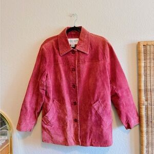 Vintage Jaclyn Smith Women's Rose Colored Suede Utility Jacket